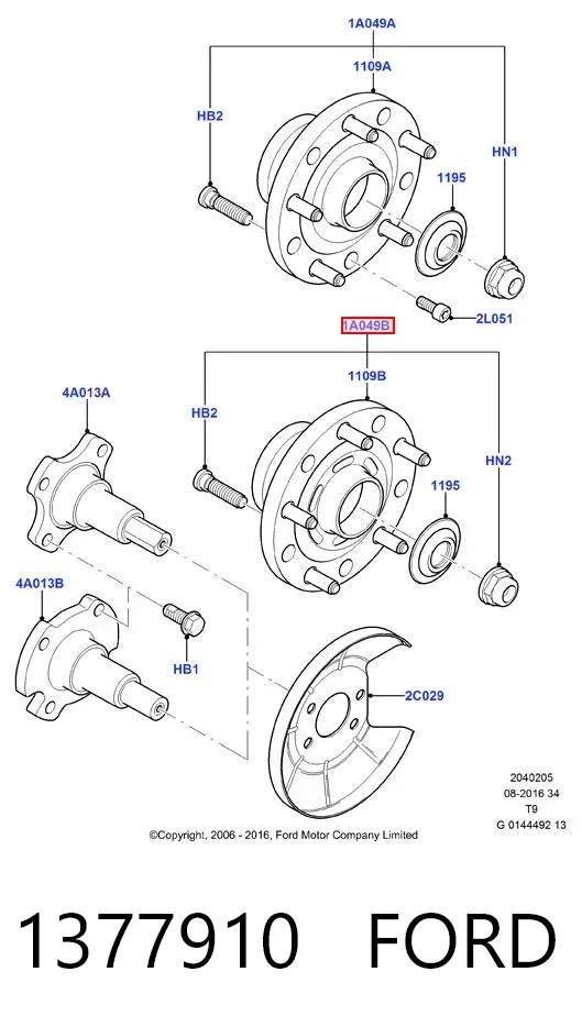 Задняя ступица 1377910 Ford
