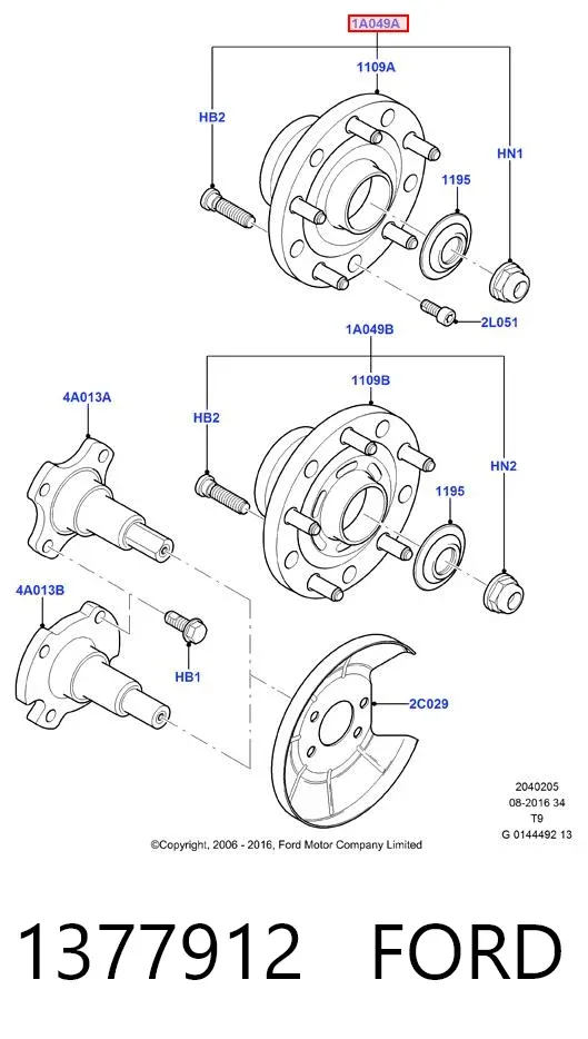 Задняя ступица 1377912 Ford