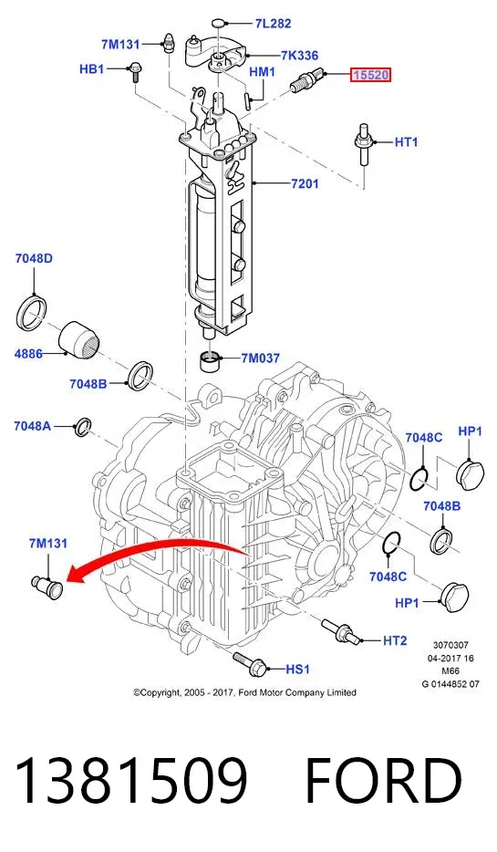 Датчик заднего хода 1381509 Ford