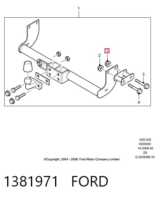 Болт (гайка) крепежа 1381971 Ford