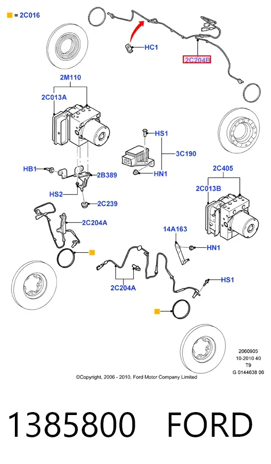 Датчик АБС задний левый 1385800 Ford