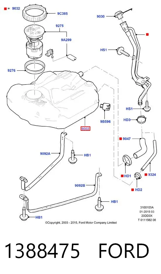 Бензобак 1388475 Ford