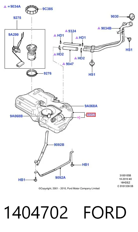 Бензобак 1404702 Ford