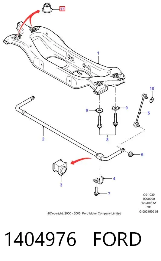 Сайлентблок задней балки 1404976 Ford
