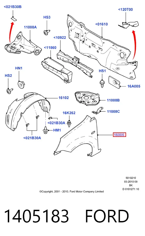 Крыло переднее правое 1405183 Ford