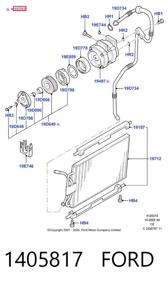 Компрессор кондиционера 1405817 Ford