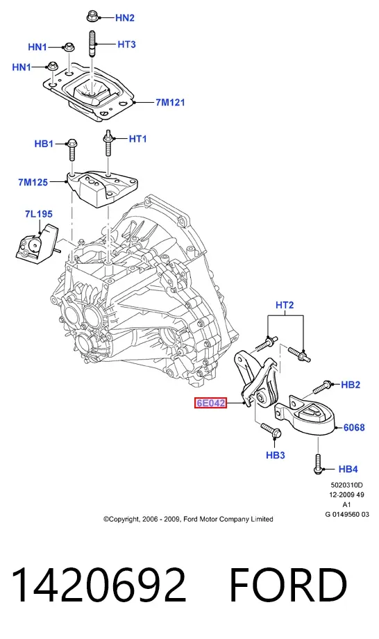 Задняя опора двигателя 1420692 Ford
