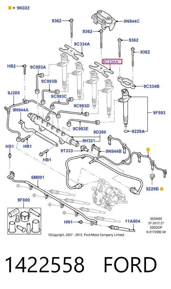 Кронштейн крепления форсунки 1422558 Ford