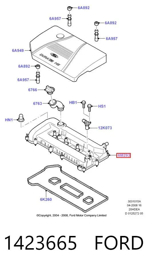 Клапанная крышка 1423665 Ford
