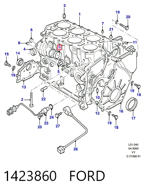 Заглушка ГБЦ 1423860 Ford