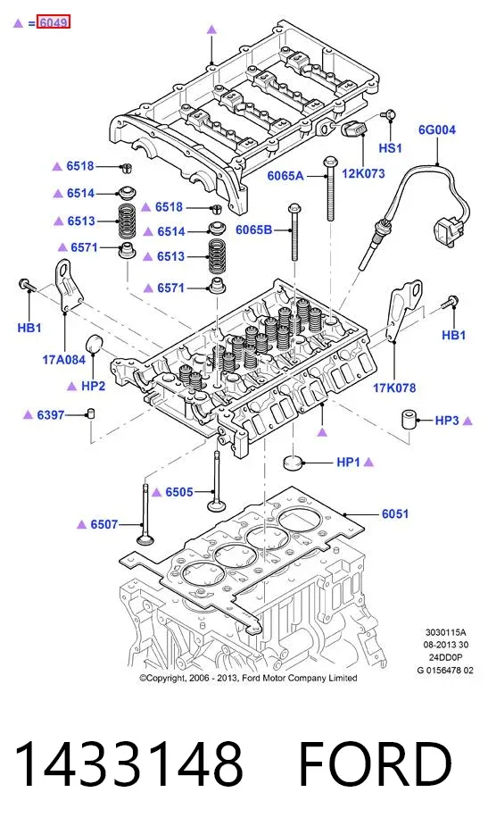 ГБЦ 1433148 Ford