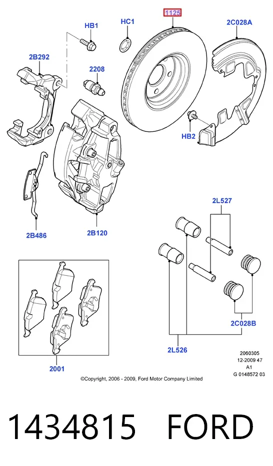 Передние тормозные диски 1434815 Ford
