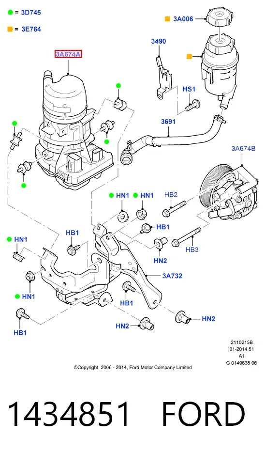 Насос ГУР 1434851 Ford