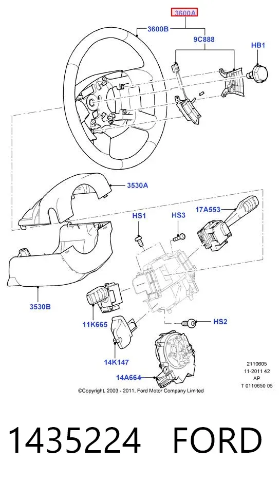 Руль 1435224 Ford