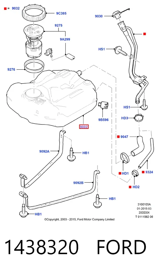 Бензобак 1438320 Ford