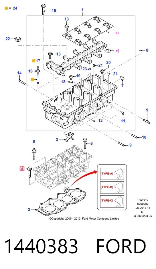 Болт ГБЦ 1440383 Ford