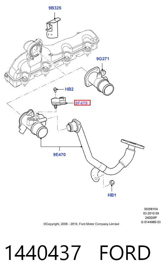 Датчик давления выхлопных газов 1440437 Ford