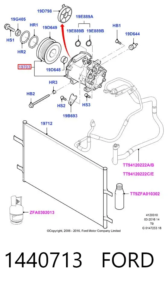 Компрессор кондиционера 1440713 Ford