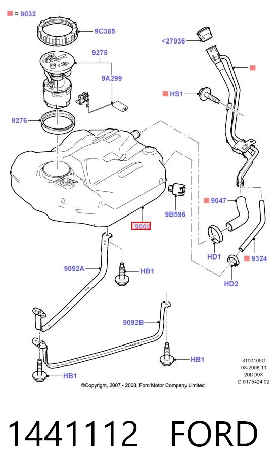 Бензобак 1441112 Ford