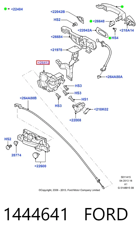 Замок двери задней правой 1444641 Ford