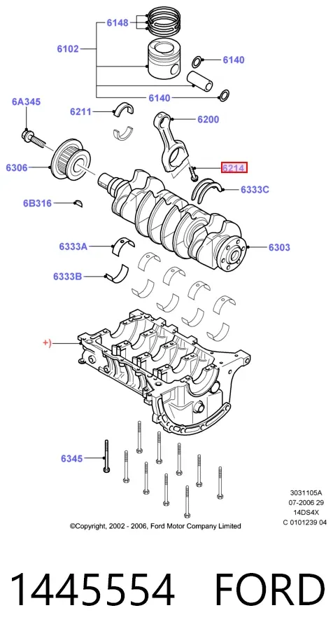 Болт шатуна 1445554 Ford