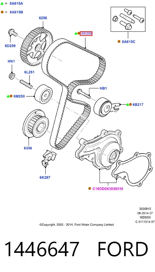 Ремень ГРМ 1446647 Ford
