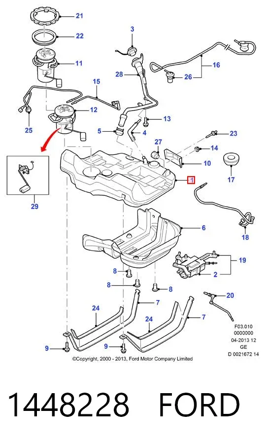 Бензобак 1448228 Ford