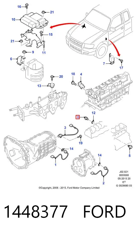 Датчик включения вентилятора 1448377 Ford