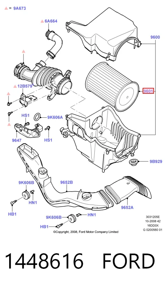 Воздушный фильтр 1448616 Ford