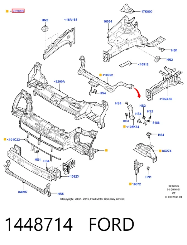 Рамка радиатора 1448714 Ford