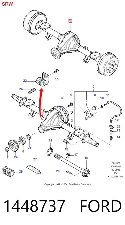 Мост задний в сборе 1448737 Ford
