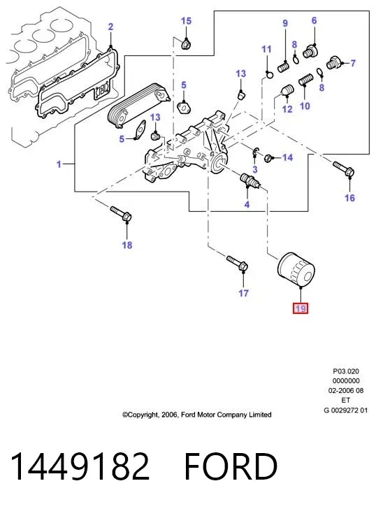 Масляный фильтр 1449182 Ford