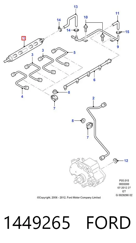 Распределитель топлива (рампа) 1449265 Ford