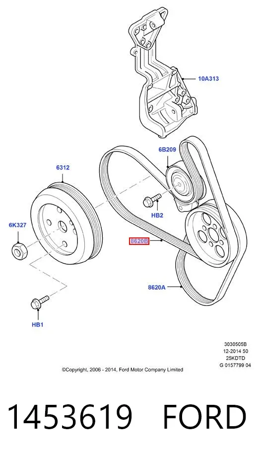 Ремень генератора 1453619 Ford
