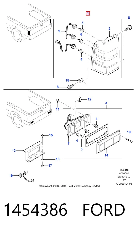 Фонарь задний левый 1454386 Ford