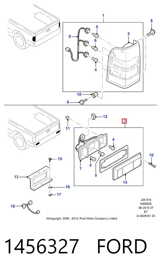 Задний фонарь 1456327 Ford
