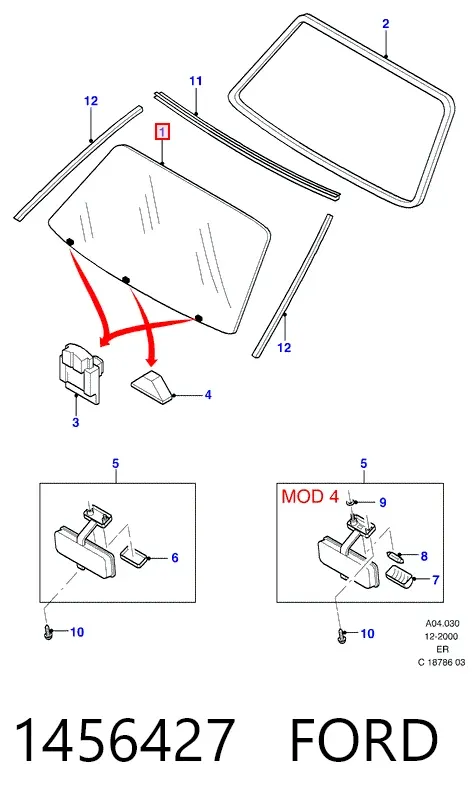 Лобовое стекло UH8163901D Mazda