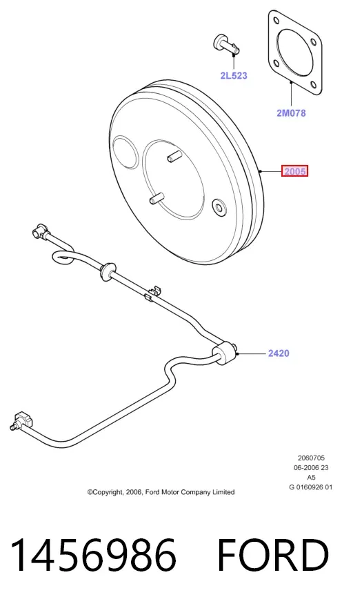 Усилитель тормозов 1456986 Ford