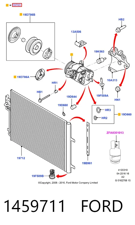 Компрессор кондиционера 1459711 Ford