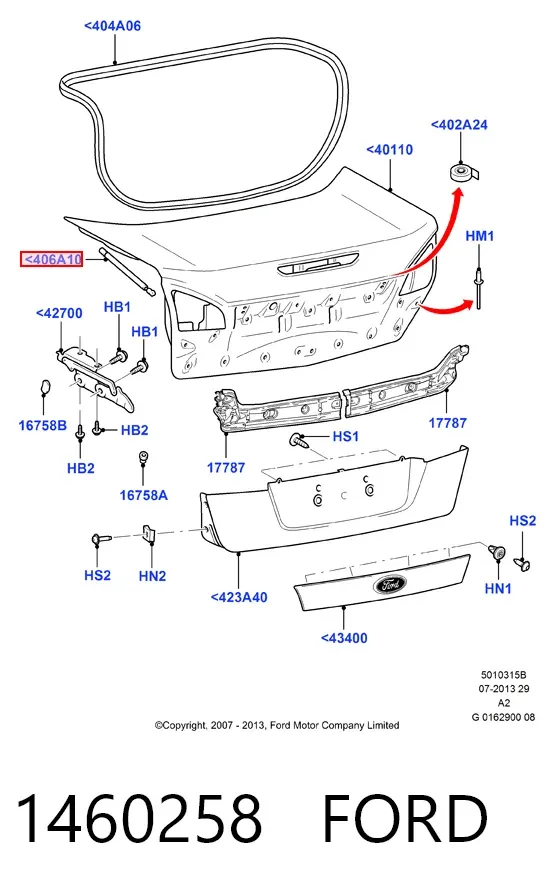 Амортизатор багажника 1460258 Ford
