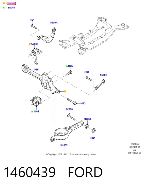 Цапфа задняя правая 1460439 Ford