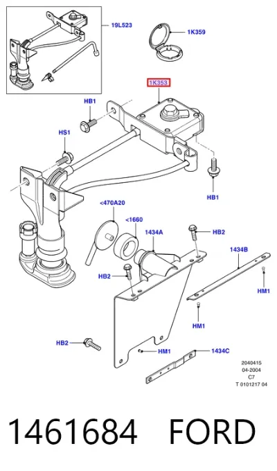 Лебедка запасного колеса FORD 1461684