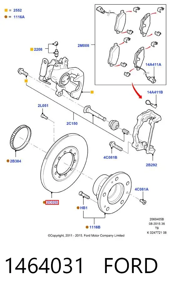 Тормозные диски 1464031 Ford