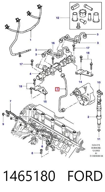Топливная трубка от ТНВД 1465180 Ford