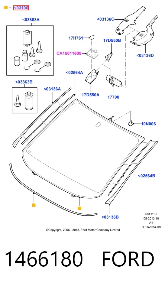 Лобовое стекло Ford S-Max CA1