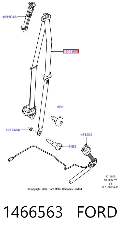 Ремень безопасности 1466563 Ford