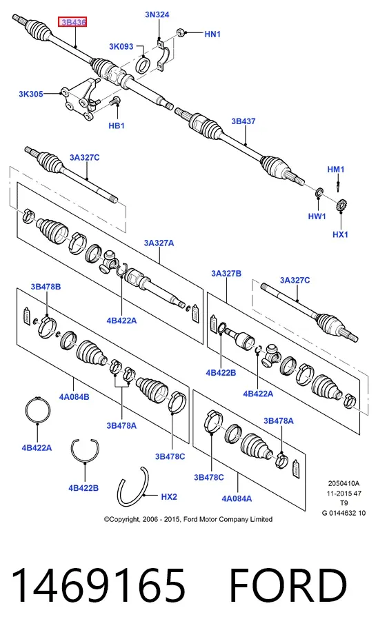 Правая полуось 1469165 Ford
