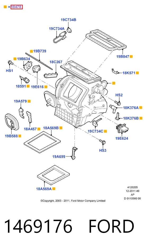 Радиатор 1469176 Ford