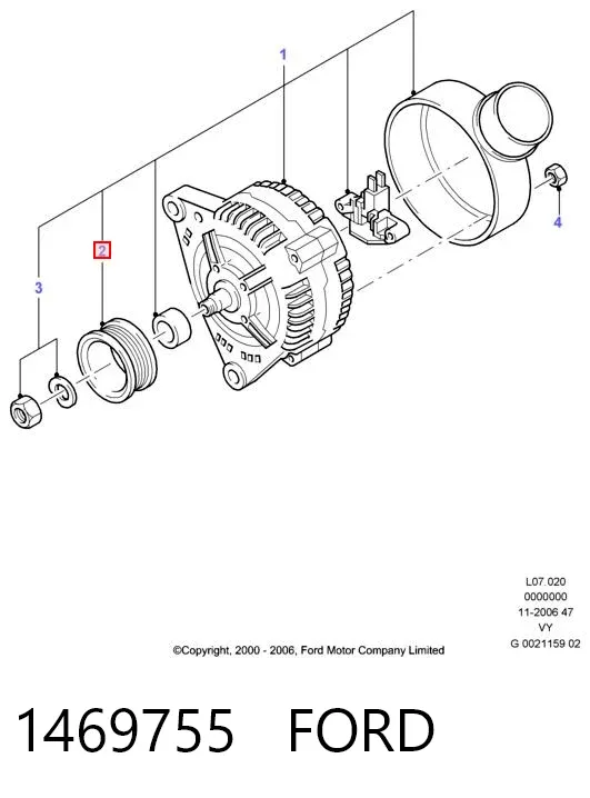 Шкив генератора 1469755 Ford