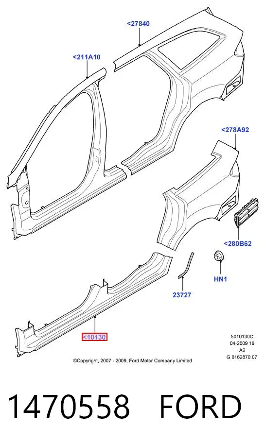 Порог внешний правый 1470558 Ford